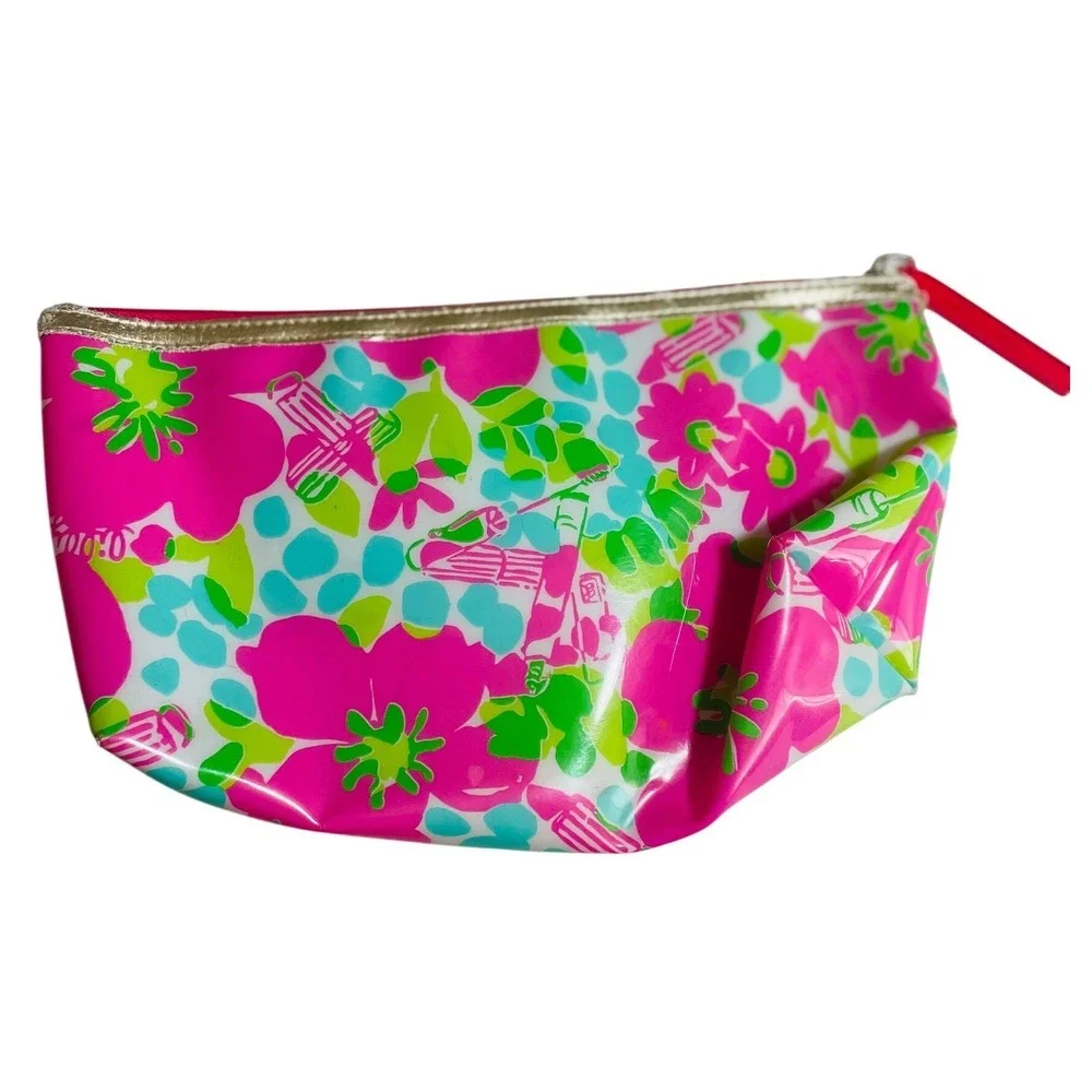 Lilly Pulitzer for Estee Lauder Women's Pink Floral Makeup Bag Ideal For Travel